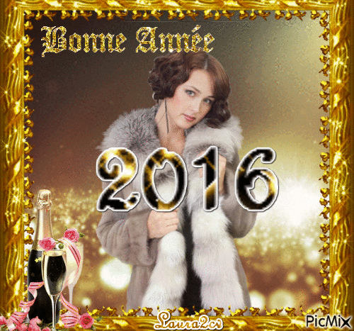 Bonne Année 2016! Schönes Jahr 2016! - Ingyenes animált GIF