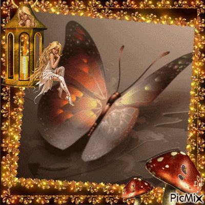Papillon enchanté - Бесплатный анимированный гифка