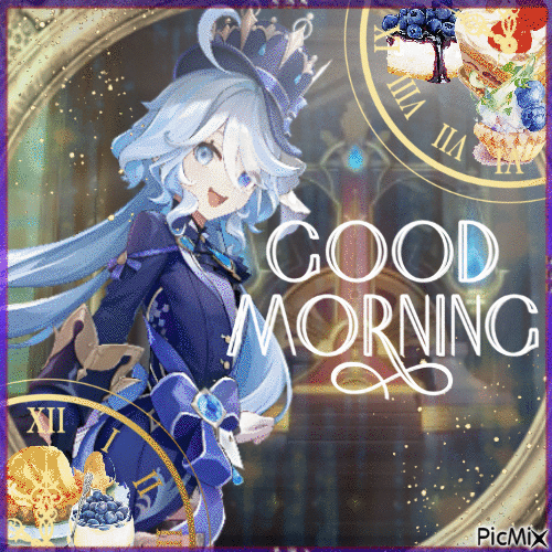 Furina Good Morning - 免费动画 GIF