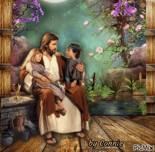 Jesus loves the children Joyful226, Connie - GIF animé gratuit