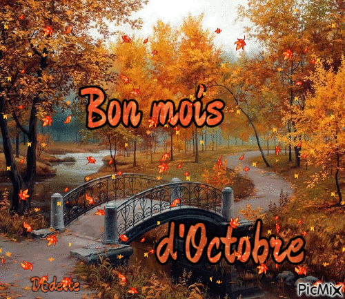 Bon mois d'Octobre - Бесплатный анимированный гифка