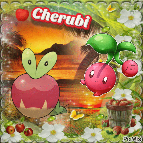 Pokémon Cherubi - GIF animado grátis