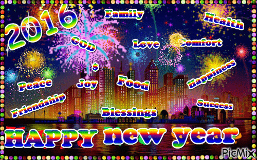 happy new year 2016 - Free animated GIF