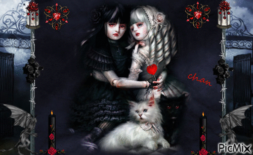 gothic dolls laurachan - Gratis animerad GIF
