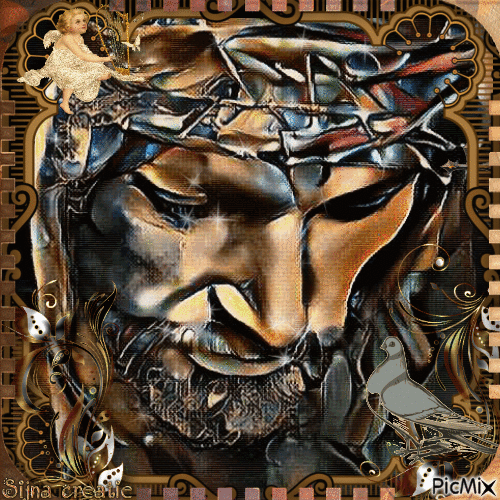 Portrait of Jesus 🙏 - GIF animé gratuit