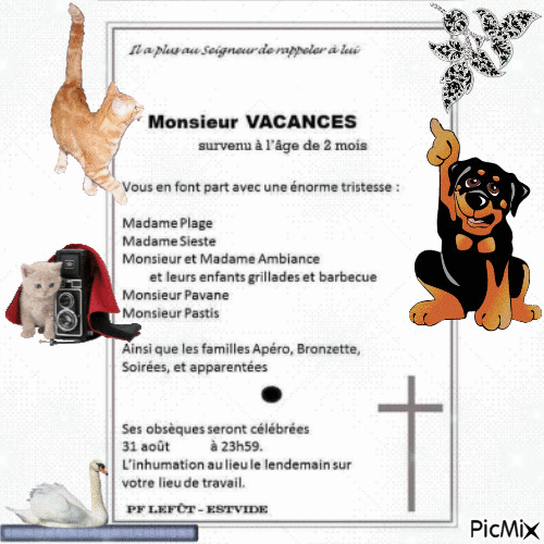 Monsieur Vacances - Bezmaksas animēts GIF