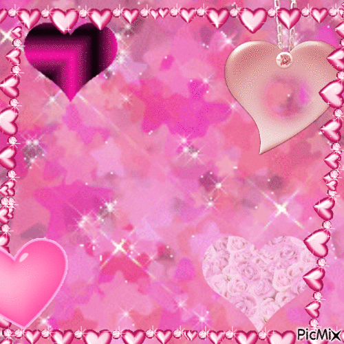 Les coeurs roses - Gratis animerad GIF