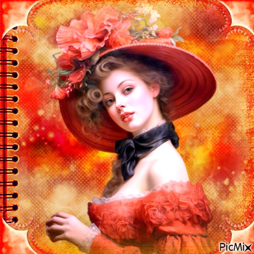 Belle femme avec chapeau et fleurs - png grátis