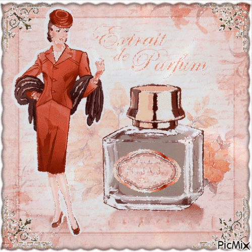 Vintage Werbung für Parfüm - GIF animado gratis