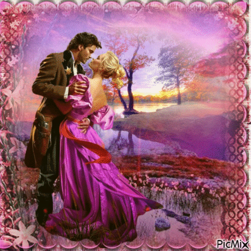 couple en d'automne en rose - Gratis animeret GIF