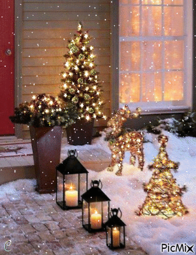 Lighted Outdoor Decorations - Free animated GIF