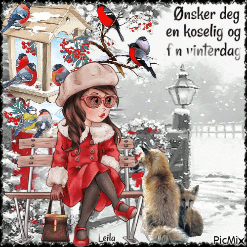 Wishing you a cozy and nice winter day - Gratis animerad GIF