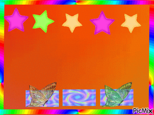 arc_en-ciel papillon - Gratis animeret GIF