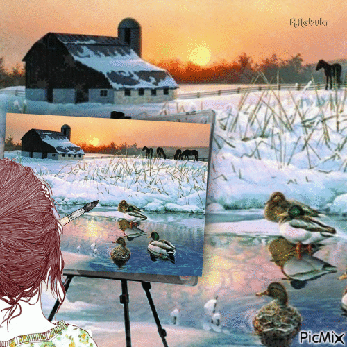 A painting in the snow-contest - Besplatni animirani GIF