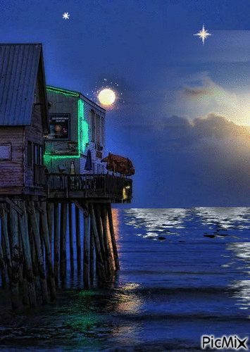 Noche de luna llena - Ücretsiz animasyonlu GIF