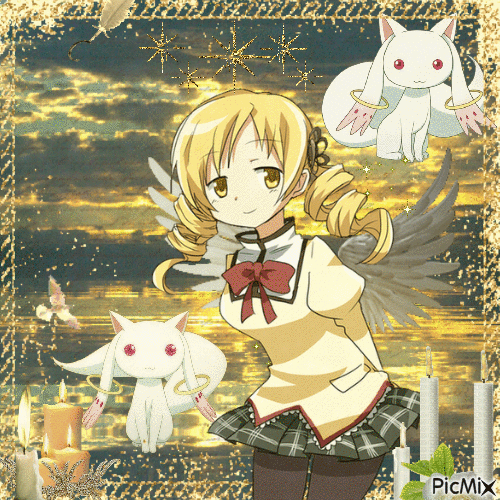 mami tomoe says have a blessed day! - Безплатен анимиран GIF