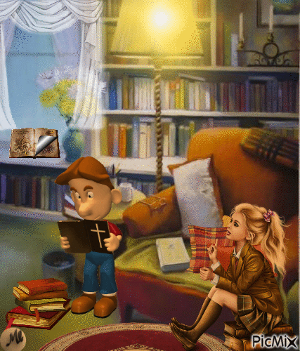 Devorando los libros - Ingyenes animált GIF