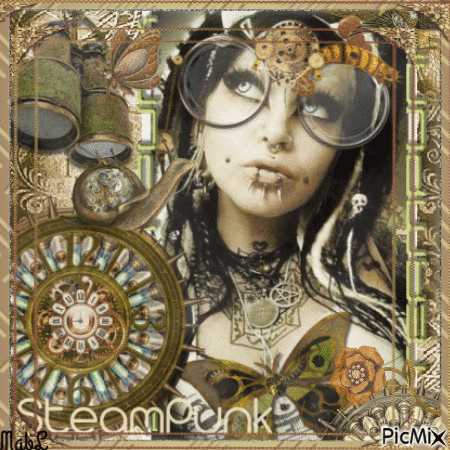 Steampunk Woman - GIF animado grátis
