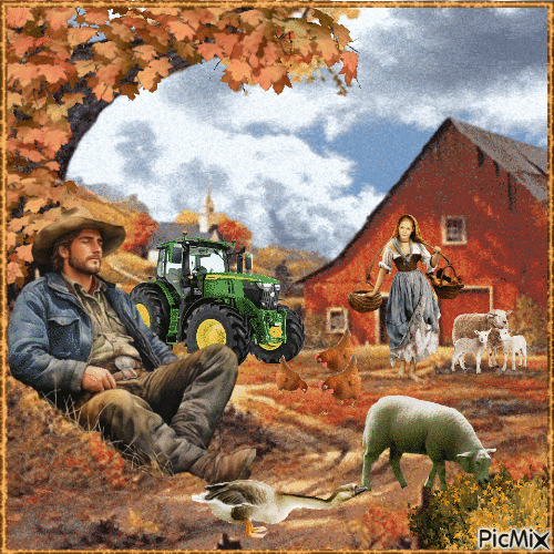 Le fermier fatigué. - Ücretsiz animasyonlu GIF