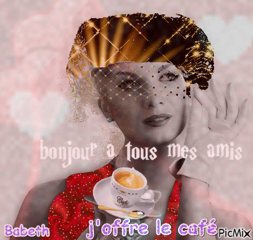 bonjour j'offre le café - Безплатен анимиран GIF