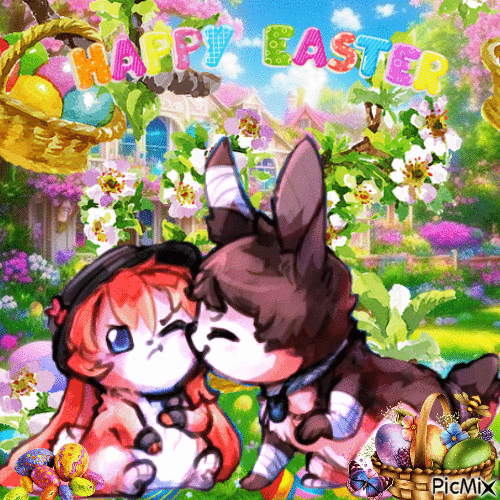 Happy Easter from Soukoku Bunnies - Бесплатный анимированный гифка