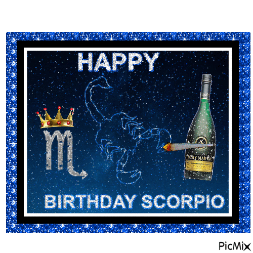 Happy birthday scorpio - Бесплатный анимированный гифка