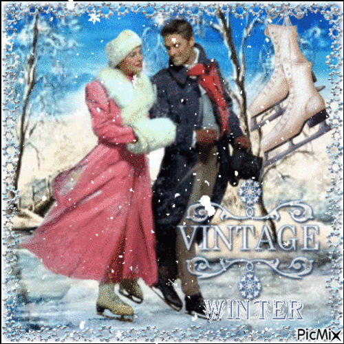 It's winter with husband and wife - Ingyenes animált GIF