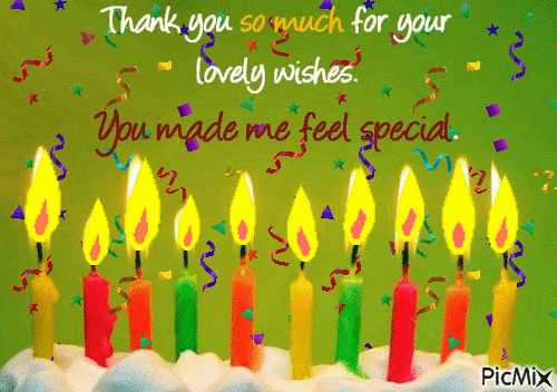 Birthday Thanks - Безплатен анимиран GIF