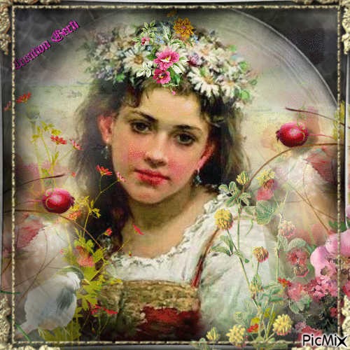 Portrait of a girl with nature - besplatni png