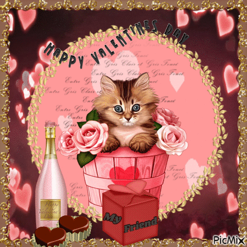 happy valentines day my friend - Besplatni animirani GIF