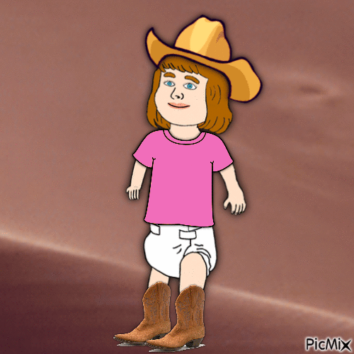 Western baby in desert - GIF animate gratis