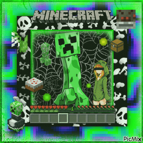 Minecraft creeper <3 - Δωρεάν κινούμενο GIF