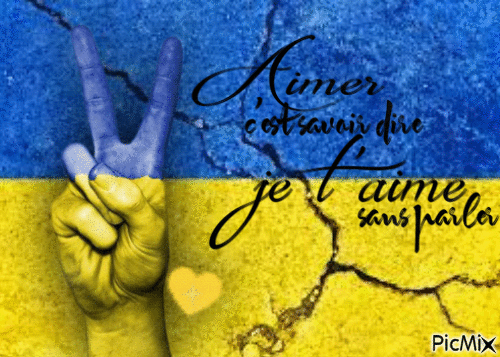 Soutien aux Ukrainiens ♥ - Animovaný GIF zadarmo