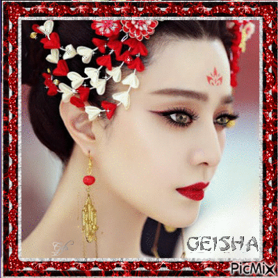 Geisha portrait - GIF animado grátis