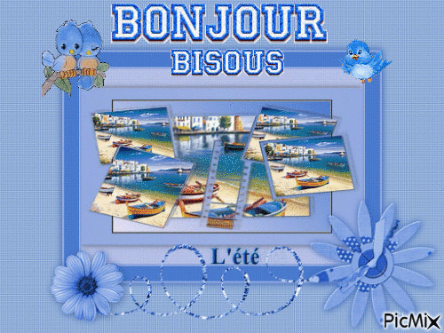 Bonjour Bisou - Free animated GIF