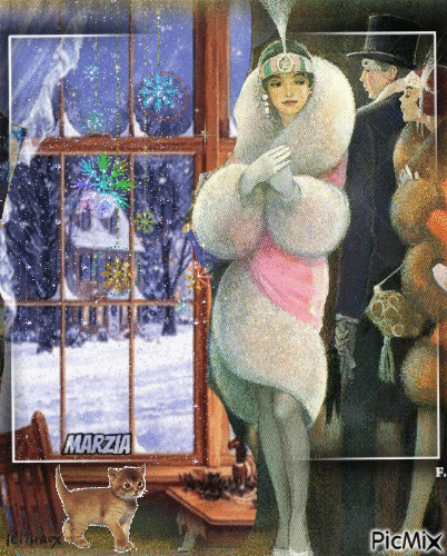 Donna in inverno di Bernard Peltriaux - Animovaný GIF zadarmo