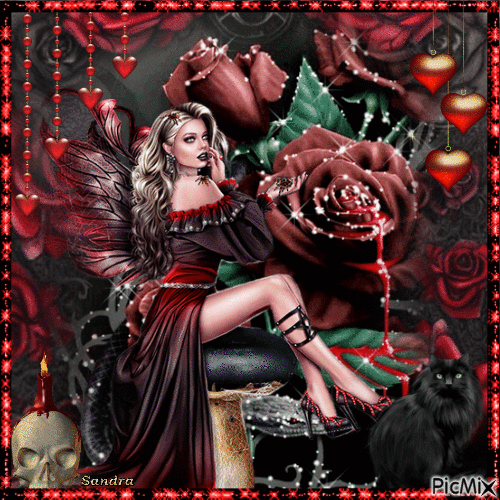 🌹Gothic Fairy and Roses🌹 - Kostenlose animierte GIFs