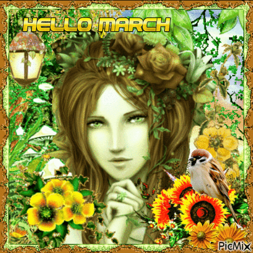Hello March - Free animated GIF