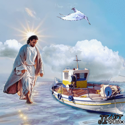 Jesus the fisherman. - GIF animate gratis