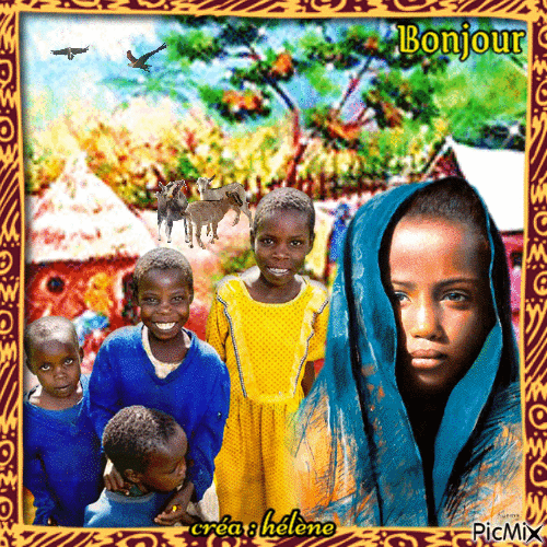 " Enfants d'Afrique " - GIF animé gratuit