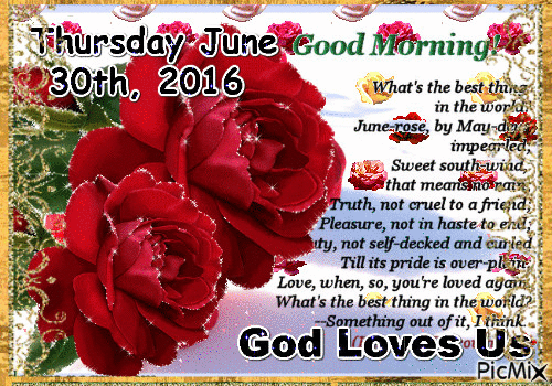 THURSDAY JUNE 30TH, 2016 GOD LOVES US - Besplatni animirani GIF