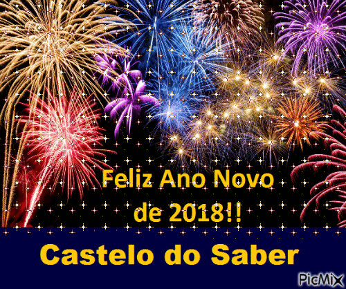 Feliz Ano Novo 2018 - Castelo do Saber - GIF animasi gratis