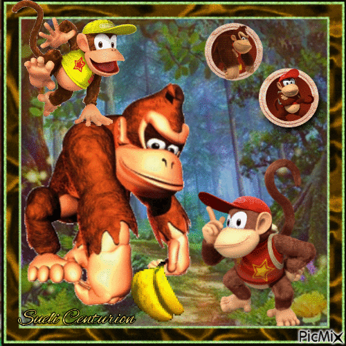 Donkey Kong & Diddy Kong - 免费动画 GIF