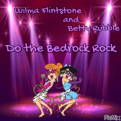 Wilma Flintstone and Betty Rubble Do the Bedrock Rock - ücretsiz png