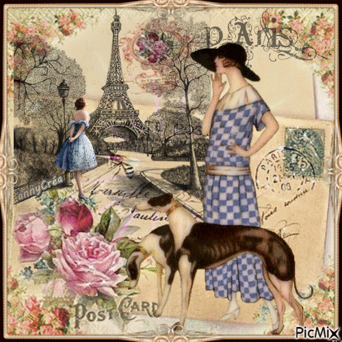 Carte postale Paris - GIF เคลื่อนไหวฟรี