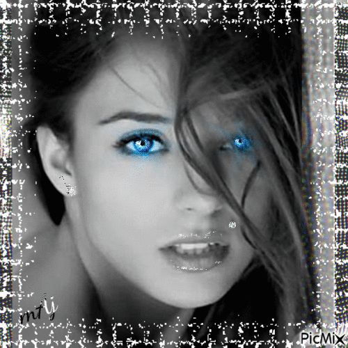 Concours "Cheveux noirs et yeux bleus" - 無料のアニメーション GIF