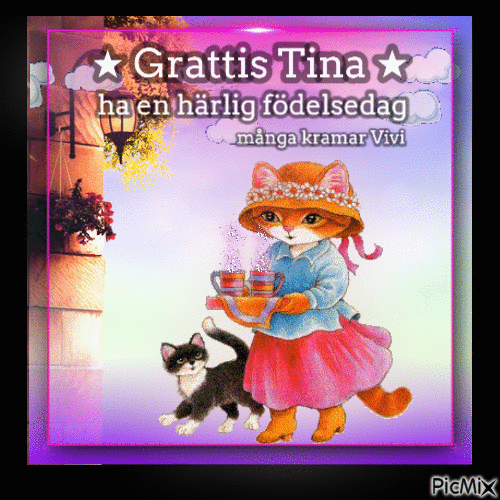 Grattis Tina 2021 - GIF animate gratis