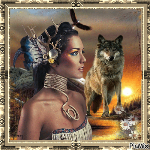 Native American women and wofe - Δωρεάν κινούμενο GIF