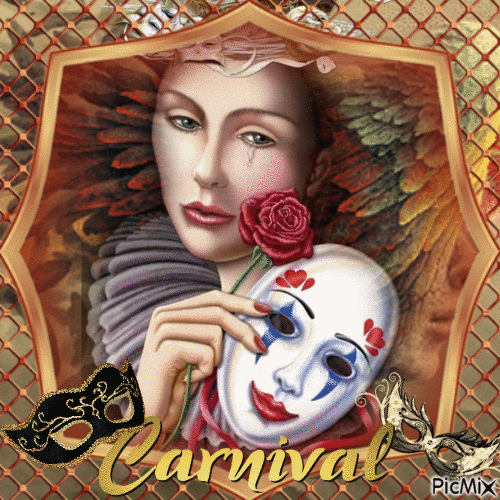 Karneval -  Masken fallen - GIF animado grátis