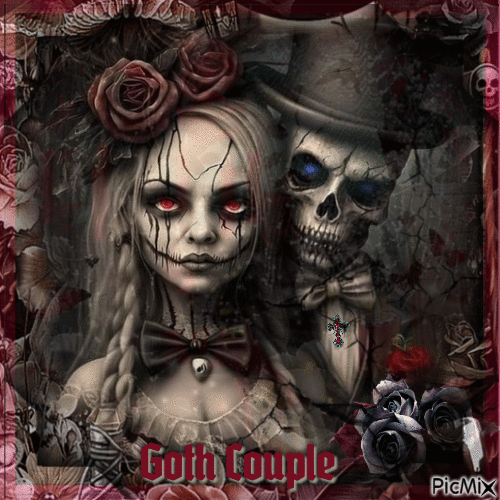 Goth Couple - Бесплатни анимирани ГИФ